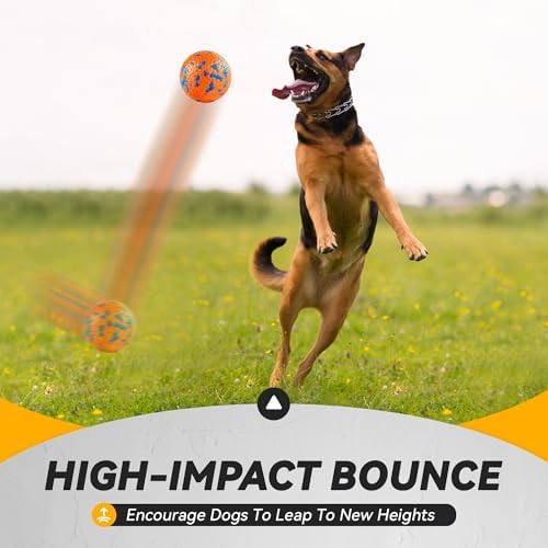 FUSOTO 2Pcs Dog Balls, Tennis Balls for Dog, Orange