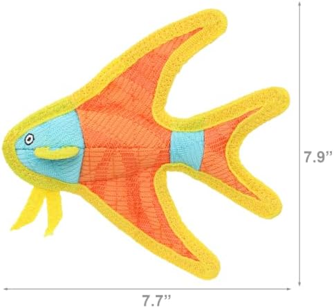 Tuffy® - DuraForce® : 2 Pack Jr Angel Fish Dog Toy: Ultra Durable Plush Toy with Multiple Layers & Reinforced Seams, Washable and Floats, DuraForce® Construction