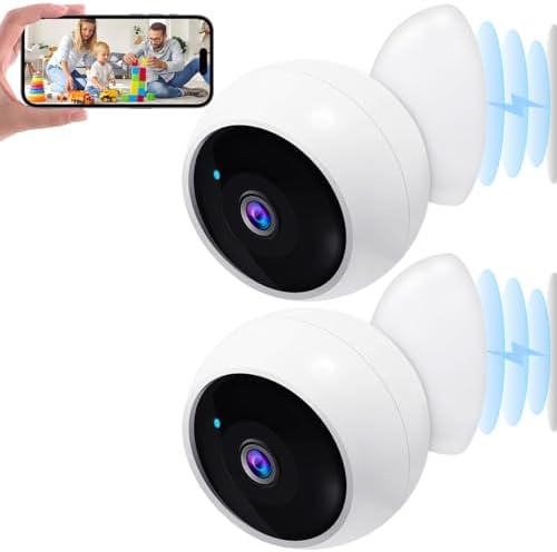 AMTIFO Security Cameras Wireless Outdoor: Magnetic 2-Pack Install-Free Indoor Smart 2K WiFi - Long Battery Life Powered Wireless Cameras for Home Security with AI Motion Detection