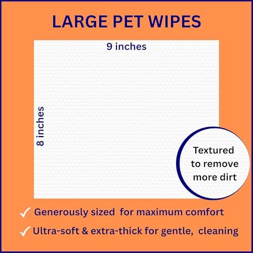 Aurora Pet Wipes – 100% Natural, Plant-Based Hypoallergenic Grooming Wipes for Dogs & Cats – Extra-Durable, Large & Thick for Effortless Cleaning (Combo, 200 Count)