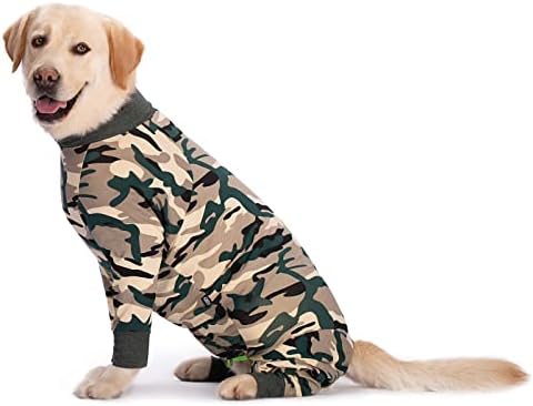 Dog Surgery Recovery Suit Female Male for Dogs After Surgery Medium Large Dogs Onesie Dog Pajamas Pjs Clothes (Green Camo, 38 (Chest 42.52 in | Backlength 27.95 in))