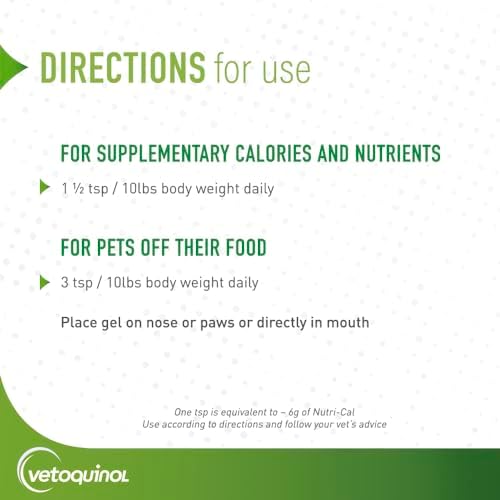 Vetoquinol Nutri-Cal - High-Calorie Nutritional Gel - Supports Daily Nutrition for Picky Eaters - Essential Nutrients & Vitamins for Cats & Dogs - Easy Feeding Oral Gel - 4.25 oz (Pack of 2)