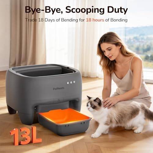Self-Cleaning Litter Box 18-Day Capacity for Multi-Cat Homes
