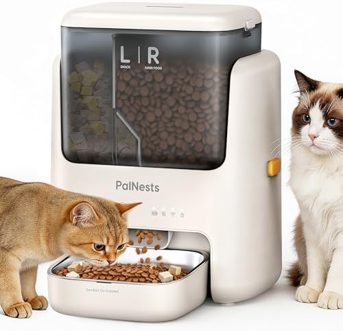 Automatic Cat Feeder 5L Dual Chamber, Timed 10 Meals WiFi
