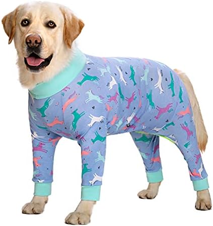 Dog Surgery Recovery Suit Female Male for Dogs After Surgery Medium Large Dogs Onesie Dog Pajamas Pjs Clothes (Purple, 36 (Chest 37.8 in | Backlength 25.98 in))