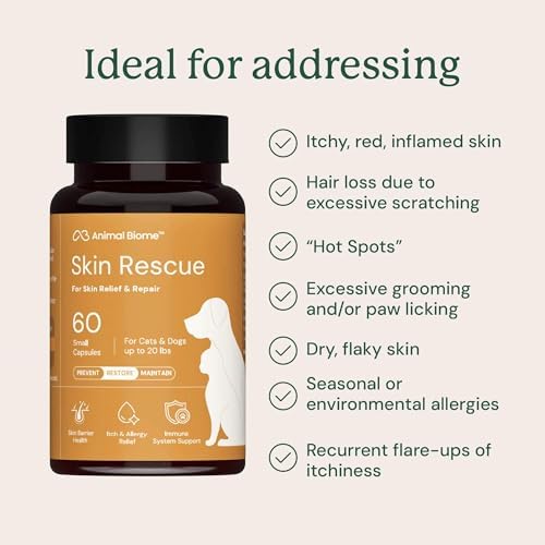 Animal Biome Skin Rescue LG Dog & Cat Probiotic Itch & Allergy Relief 60ct