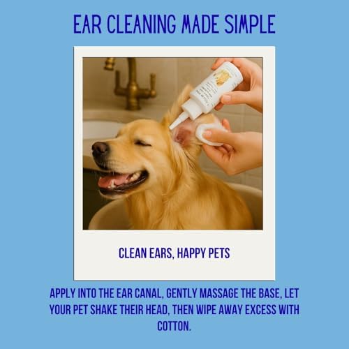 Natural Ear Cleaner for Dogs & Cats – Gentle, Plant-Based Formula, No Harsh Chemicals, Soothes & Deodorises Ears, Safe for Regular Use