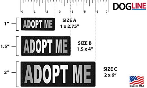 Dogline Adopt Me Patches for Dog Harness, Hook-and-Loop Fastener, Removable, Small/Medium