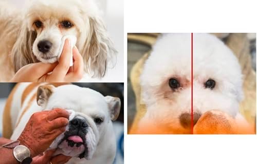 Grooming Wipes Dog and Puppy Eye Ear or Dental Gentle Textured Cleansing Pad 100 Pack Canisters (Eye Wipe Pads)