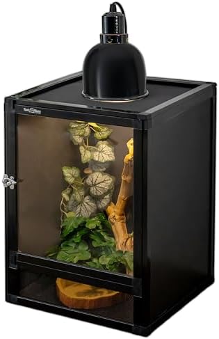 Jumping Spider Enclosure, Toxirium 8" x 8" x 12" Small Reptile Cage Hatching Habitat, Screen & Acrylic Doors, Ventilated Terrarium for Lizards, Snakes, Frogs, Easy Assembly, Two Doors