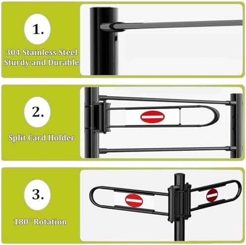Heavy Metal Swing Safety Gate - Spring-Loaded One-Way Entrance Door, Auto Closing for Child & Pet Safety, Durable Outdoor Indoor Use, Easy Install & Secure Closure