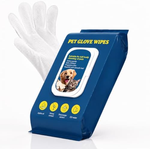 Pet Cleaning Glove Wipes for Dogs & Cats Daily Care and Travel 20PCS