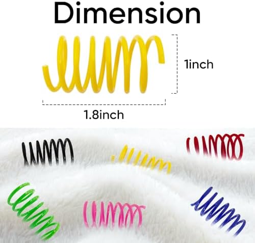 Cat Toys for Indoor Cats, 60 Pack Interactive Cat Spring Toys, 6Colors