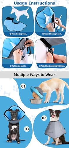 Soft Dog Cone Collar for Large Dogs After Surgery Adjustable