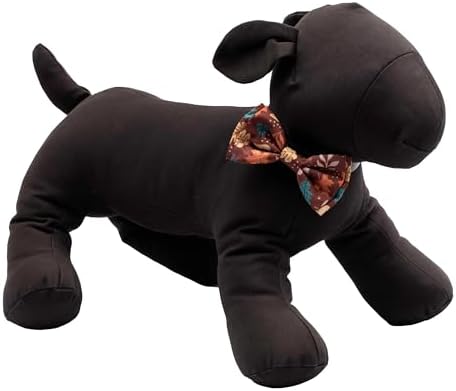 THE WORTHY DOG Fall Patterns Pet Bow Ties for Dogs & Cats, Falling Leaves