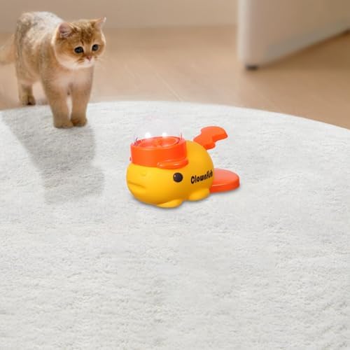 BESPORTBLE Interactive Slow Feeder with Press and Rotate Mechanism Dog Treat Dispenser Clownfish Shape Sturdy Abs Material Pet Feeder for Pet Training and Outdoor Activities