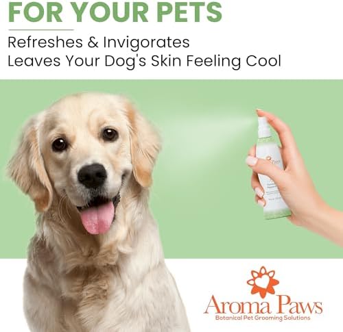 Dog Coat Conditioning Spray - Pet-Friendly Detangler Spray with Natural Essential Oils for Dogs - Daily Dog Spray to Eliminate Odors and Knots - Eucalyptus Peppermint 4.5 oz