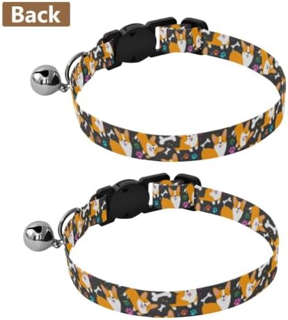 Cute Cartoon Dogs Poses Pet Collars 2 Pack Pet Collars for Cats Adjustable Length 10.6" to 17.1"
