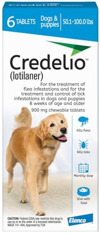 Credelio (lotilaner) Tick & Flea Treatment for Dogs 50.1-100 lbs., 6ct