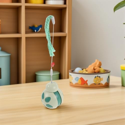 Hemoton Interactive Cat Treat Dispenser Beetle Wobble Tumbler