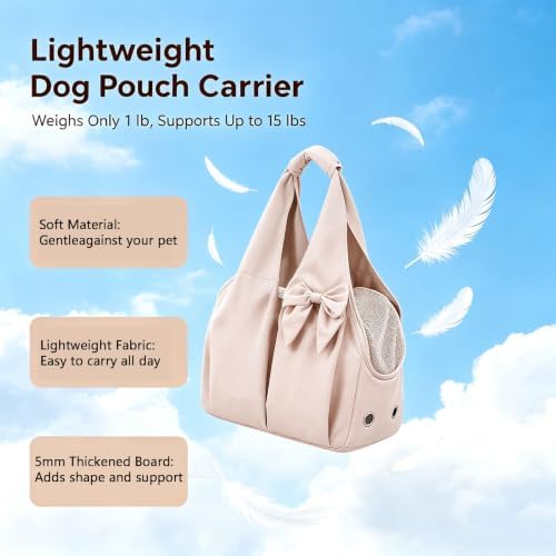 Small Dog Carrier Purse,Soft-Sided Dog Bag Carrier for Outings (Pink)
