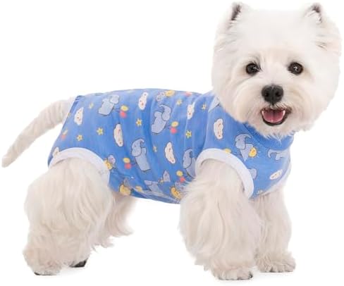 2 Packs Pet Dog Recovery Onesie Suit for Dogs Cats After Surgery,Dog Abdominal Wounds Bandages Cone E-Collar Alternative. (Blue, L)