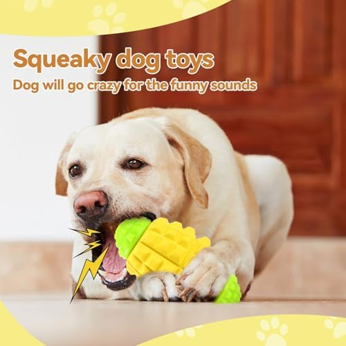 YINEYA Dog Toys for Aggressive Chewers, Tough Dog Chew Toys, Yellow