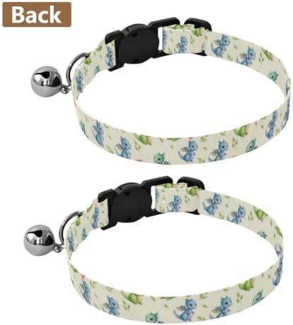 Cute Dragons Green Blue Cats Collar 2 Pack Soft Cat Collar Adjustable Length 10.6" to 17.1"
