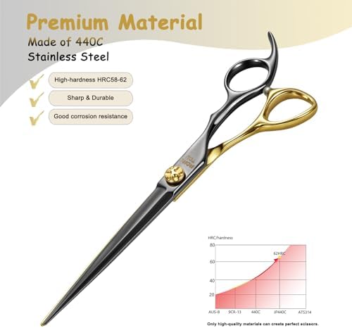 7'' Professional Straight Dog Grooming Scissors Pet Shears