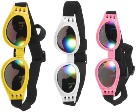 Dog Sunglasses Pet Glasses 3pcs with UV Protection for Medium Breeds and Lightweight Plastic Frame, Comfortable Fit for Travel and Riding Outdoor Activities