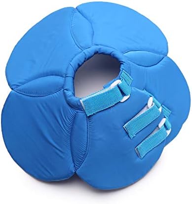 Elizabethan Collar, Soft & Waterproof Grooming & Recovery Collar for Puppy & Small Medium Dogs (L Neck:13-15in, Blue)