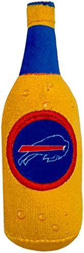 Best Plush CAT Toy - NFL Buffalo Bills Complete Set of 3 Piece Cat Toys Filled with Fresh Catnip. Includes: 1 Helmet Cat Toy, 1 Football Cat Toy with Feathers & 1 Beer Bottle. Beautiful Team Logos