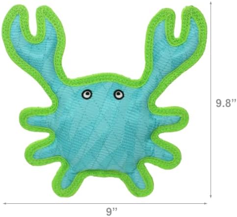 Tuffy® - DuraForce® : Crab Dog Toy: Ultra Durable Plush Toy with Multiple Layers & Reinforced Seams, Washable and Floats, DuraForce® Construction
