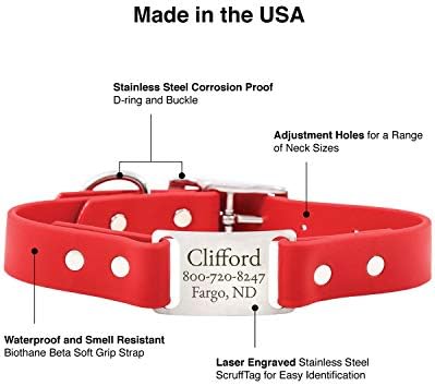 dogIDs Personalized Dog Collar – ScruffTag Custom Waterproof Biothane Dog Collar with Laser-Engraved Name, Durable & Odor-Resistant – USA Made | Lavender, 3/4 in x 14 in (Fits Neck Sizes 12-16 in)