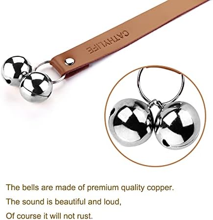 Leather Dog Doorbells to Go Outside, Brass Potty Training Bell