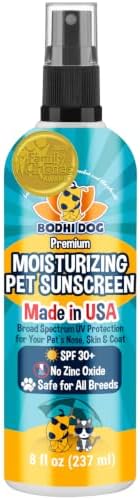 Bodhi Dog Sunscreen SPF 30+ Moisturizing Pet Sun Spray - Safe for Dogs, Cats & Horses - Natural Protection for Skin, Coat, Nose, Ears - Made in USA (8 Fl Oz)