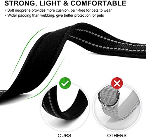 azuza Airtag Dog Collar, Medium Dog Collar with Airtag Holder, Black, M
