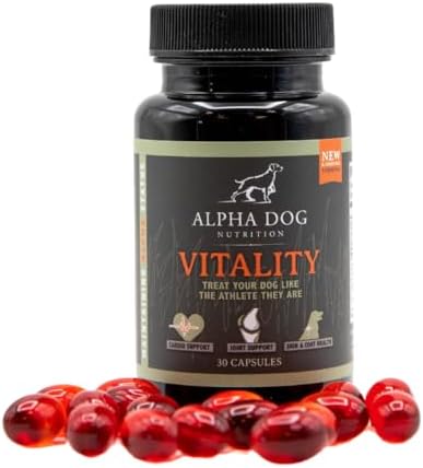Krill Oil for Dogs - Vitality by Alpha Dog Nutrition – Reduces Dog Allergies, Itchiness, & Shedding – Promotes Healthy Skin and Coat