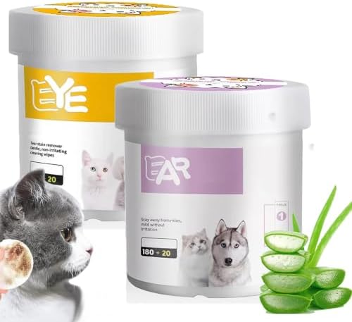 Natural Plant-Based Cleaning Wipes for Pet Eyes and Ears,200 Sheets，A+B