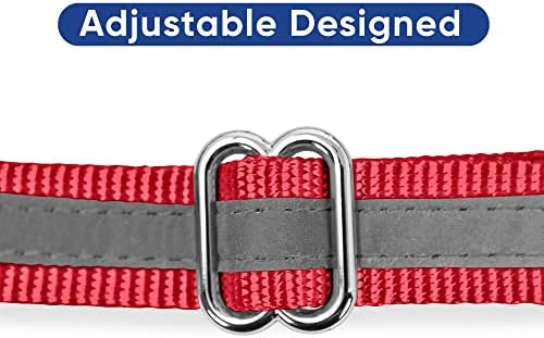 Pawtitas Martingale Dog Collar with Chain a Reflective Dog Training Collar for Large Dogs | Nylon No Pull Dog Collar for Large Dog - Red
