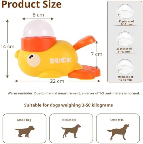 Duck Cat Treat Dispenser, Little Yellow Duck Cat Feeder Toy, Interactive Dog Treat Dispenser Toy, Pet Puzzle Slow Feeder for Healthier Eating, Mental Stimulation & IQ Training (Blue)