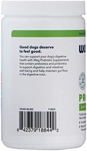 Amazon Brand - Wag Probiotic Supplement Chews for Dogs, Supports Digestive Health and Gut Flora, Natural Duck Flavor, 160 Count, Pack of 1
