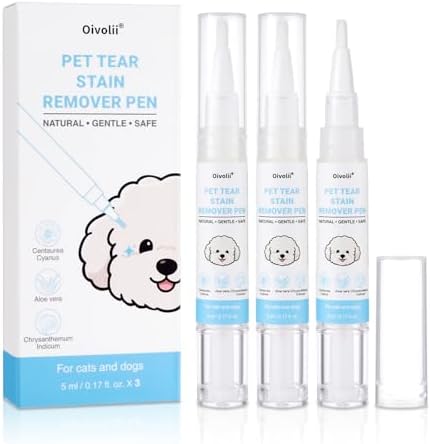 Tear Stain Remover Pen for Dogs & Cats – Aloe Formula Gentle Eye Cleaner with Soft Tip for Easy Use – Especially for White Dogs – Dog Eye Drops Alternative – Safe for Daily Use– 3 Pack