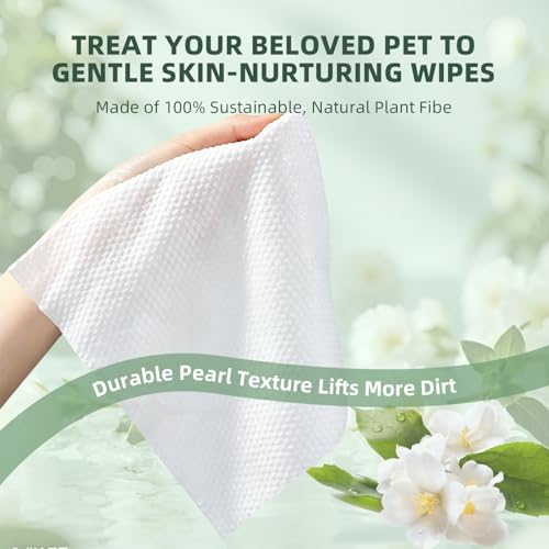 IMMHABI 400 Count Dog Wipes for Paws and Butt,Plant-Based Hypoallergenic Pet Wipes Cleansing & Deodorizing Wipes for Dogs Face and Body Wipes Cleaning Fur (White Tea)