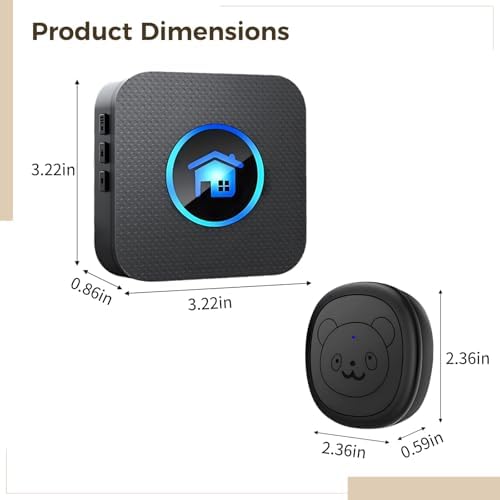 Smart Wireless Dog Doorbell with 3 Waterproof Transmitters, 2 Receivers, 984Ft Range, Easy Installation Dog Training Bells for Potty Training