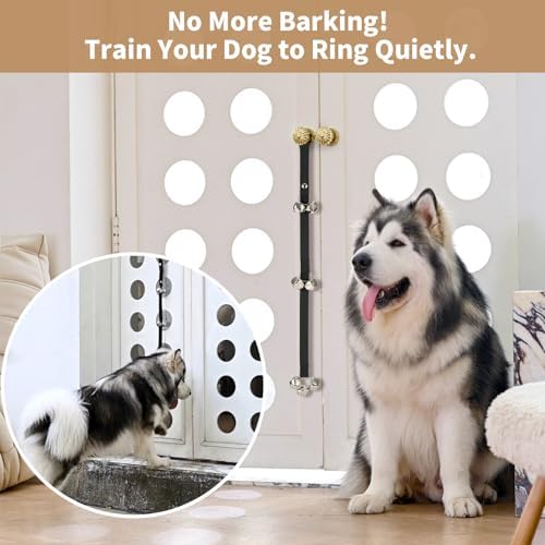 Luckyiren Upgraded Puppy Bells Dog Doorbells for Door Knob/Potty Training/Go Outside-Dog Bells for Puppies Dogs Doggy Doggie Pooch Pet Cat for Dog Lovers-Premium Quality-3 Snaps for Length Adjustment