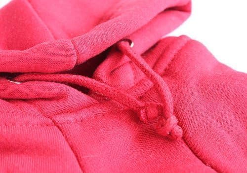 Lovelonglong Blank Basic Hoodie Sweatshirt for Dogs 100% Cotton Fits Small Medium Dachshund Large Dog Red D-S
