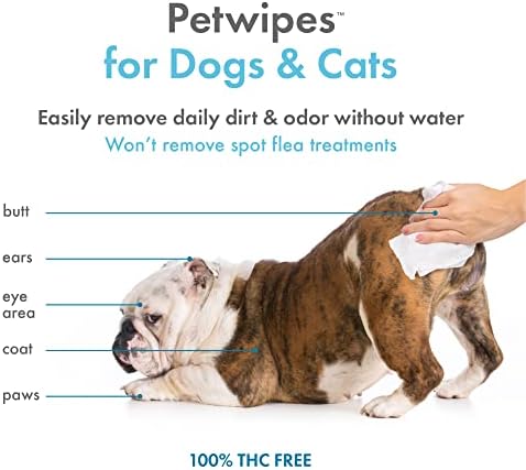 Petkin Hemp Pet Wipes for Dogs and Cats - with Hemp Oil & Soothing Vanilla Scent, 200 Count - Soothes, Calms & Conditions - Wipes for Pet's Face, Eyes and Body - for Home or Travel