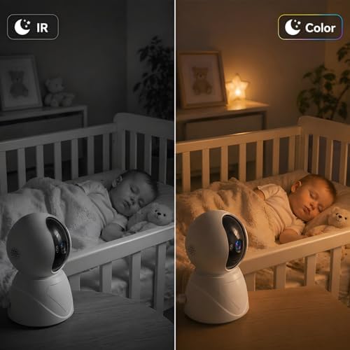 2K Indoor Security Camera, 5GHz Baby Monitor for Home, Pan Tilt