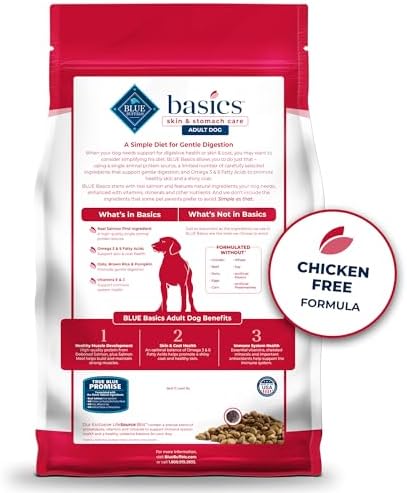Blue Buffalo Basics Salmon Adult Skin & Stomach Care Dry Dog Food, 24 lb